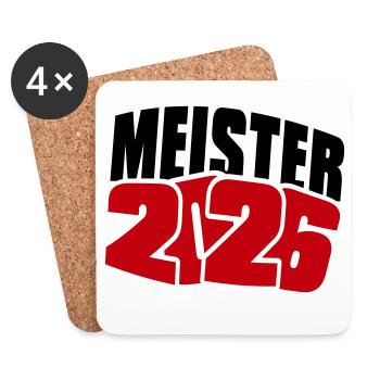 Meister 2026 Meisterschaft - Untersetzer (4er-Set) - Weiß - Vorne