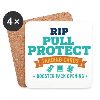 Rip Pull Protect Trading Cards Booster Pack - Coasters (set of 4) - white - Front