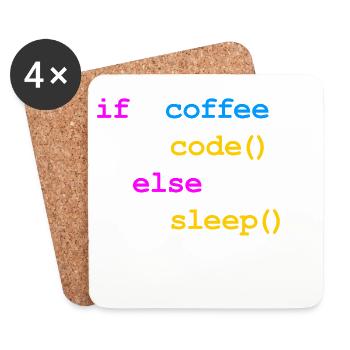 No Coffee No Code Programmer Computer Scientist - Coasters (set of 4) - white - Front