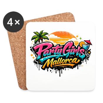 Mallorca Party Girls Graffiti - Coasters (set of 4) - white - Front
