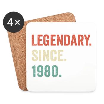 legendary since 1980 - Dessous de verre (lot de 4) - blanc - Devant