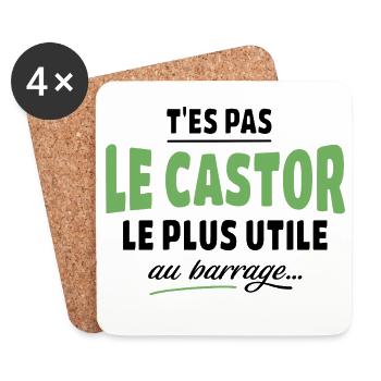The Green Beaver Typography - Coasters (set of 4) - white - Front