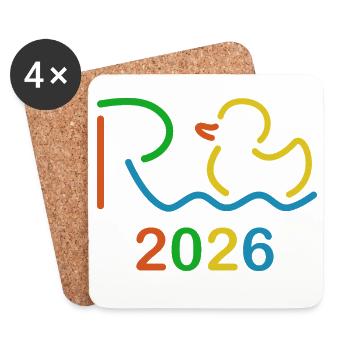 La retraite 2026 est colorée - Retraite - Retraite - Dessous de verre (lot de 4) - blanc - Devant