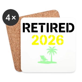 Retired 2026 Rente Palme - Untersetzer (4er-Set) - Weiß - Vorne