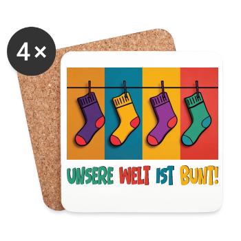 Our world is colorful! - World Down Syndrome Day - Coasters (set of 4) - white - Front