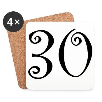 JOYEUX ANNIVERSAIRE. HAPPY BIRTHDAY. ANNIVERSAIRE. - Dessous de verre (lot de 4) - blanc - Devant