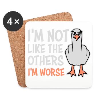 Middle Finger Seagull In Not Like The Others I'm Worse - Coasters (set of 4) - white - Front