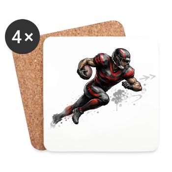 American Football Spieler Illustration  - Untersetzer (4er-Set) - Weiß - Vorne