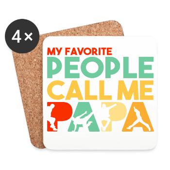 Parkour Papa Traceur Silhouette Retro Sports Art - Coasters (set of 4) - white - Front