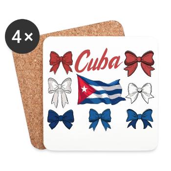Kuba Stolz & Heimat - Cuba Flagge Design - Untersetzer (4er-Set) - Weiß - Vorne