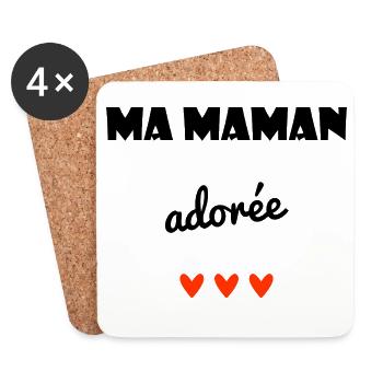 MOM. MOTHER'S DAY. HEART. FEAST. HAPPY BIRTHDAY - Coasters (set of 4) - white - Front