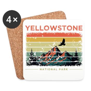 Yellowstone National Park Retro - Coasters (set of 4) - white - Front