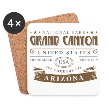 National Park Grand Canyon US Arizona - Coasters (set of 4) - white - Front