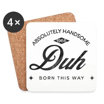 Vintage Born This Way – Absolutely Handsome | round - Coasters (set of 4) - white - Front