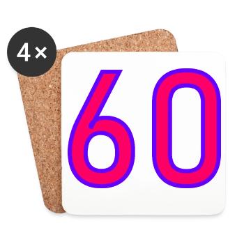 60. 60 JAHRE. 60-JÄHRIGES JUBILÄUM. 60. GEBURTSTAG. - Untersetzer (4er-Set) - Weiß - Vorne