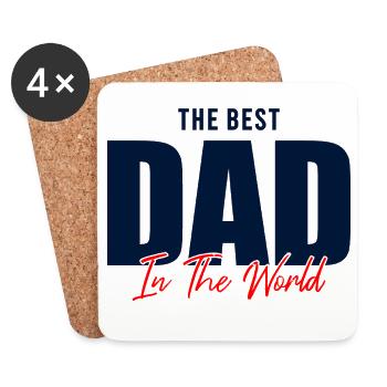 Bester Vater der Welt Geschenkhemd - Untersetzer (4er-Set) - Weiß - Vorne