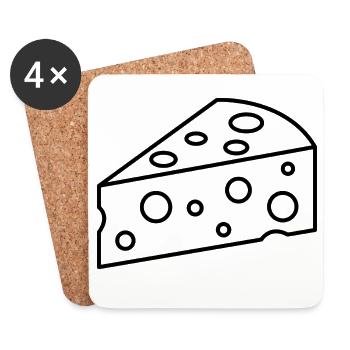 fromage - Dessous de verre (lot de 4) - blanc - Devant