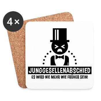 Junggesellenabschied – Nie Mehr Wie Früher! (B) - Untersetzer (4er-Set) - Weiß - Vorne