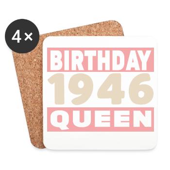 birthday queen 80 years old 1946 Birthday - Coasters (set of 4) - white - Front