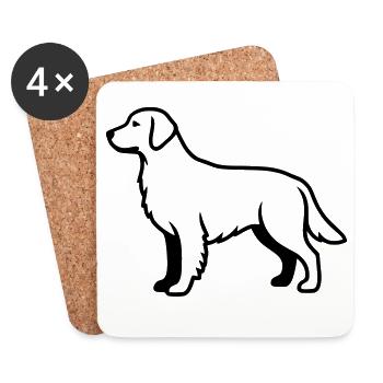 Labrador Retriever Dog Outline - Coasters (set of 4) - white - Front