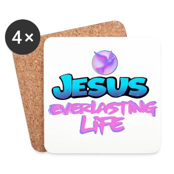 Jesus Everlasting Life Dove Christian Design - Untersetzer (4er-Set) - Weiß - Vorne