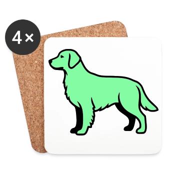 Labrador Retriever Silhouette - Coasters (set of 4) - white - Front