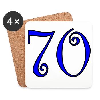 70. 70 YEARS. 70th ANNIVERSARY. 70 YEARS ANNIVERSARY. - Coasters (set of 4) - white - Front