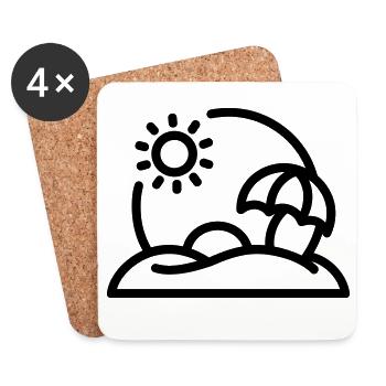 vacances - Dessous de verre (lot de 4) - blanc - Devant