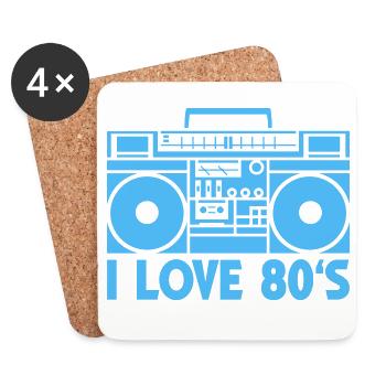 80s Boombox Statement - Coasters (set of 4) - white - Front