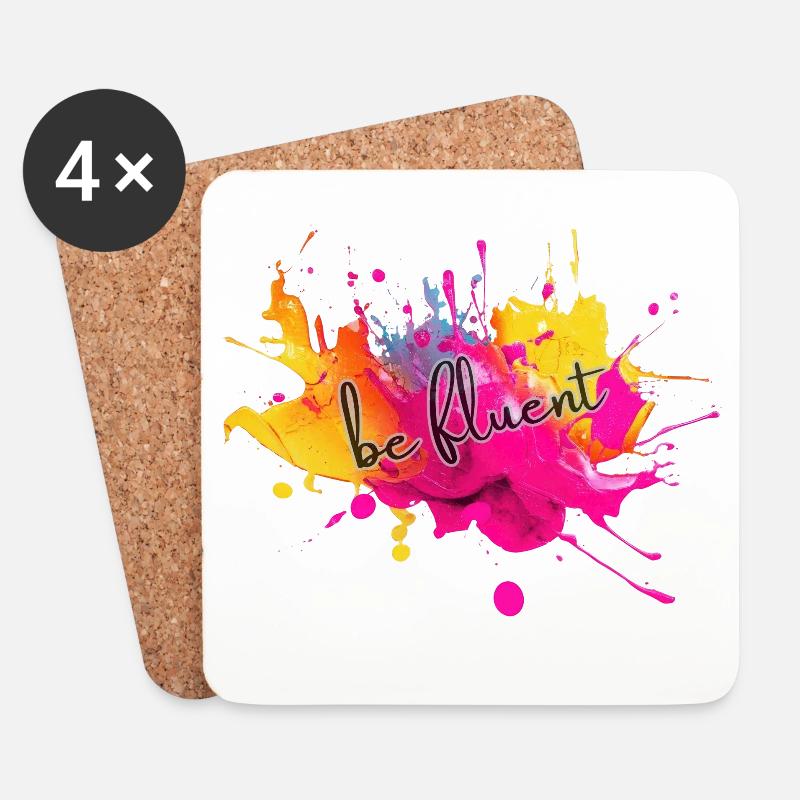 Be Fluent Color Splash - Untersetzer (4er-Set) - Weiß
