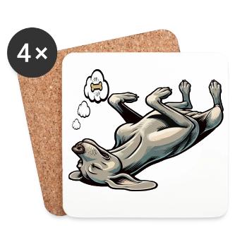 Propriétaire de Weimaraner Passionné de Weimaraner - Dessous de verre (lot de 4) - blanc - Devant