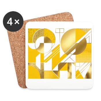 Crazy Gold House - Coasters (set of 4) - white - Front