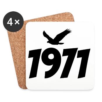 1971 Vintage Vintage Eagle Graphic - Coasters (set of 4) - white - Front