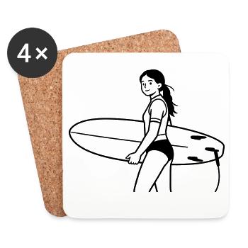 surfer - Dessous de verre (lot de 4) - blanc - Devant