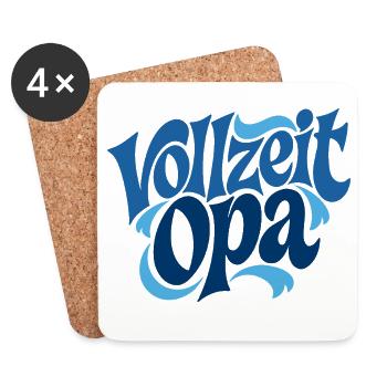Vollzeit Opa | Großmutter Geschenk - Untersetzer (4er-Set) - Weiß - Vorne