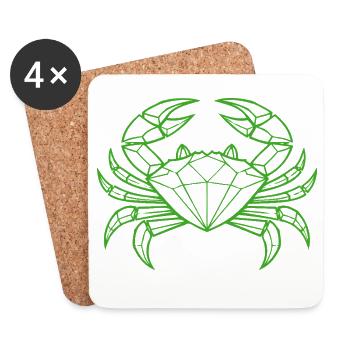 Cancer – Protection et force - Dessous de verre (lot de 4) - blanc - Devant