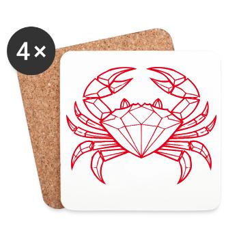 Cancer – Protection et force - Dessous de verre (lot de 4) - blanc - Devant