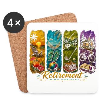 Funny Retirement Retired - Coasters (set of 4) - white - Front