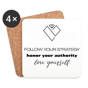 Strategy & Authority - Self-Love - Coasters (set of 4) - white - Front