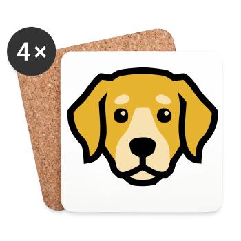 Dog Head Golden Retriever Labrador Dog Mom - Coasters (set of 4) - white - Front