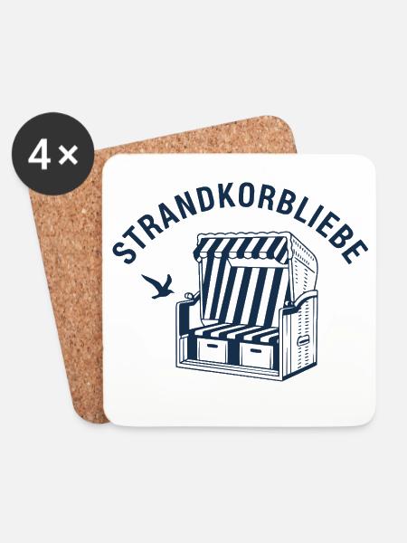 Strandkorbliebe Ostsee Nordsee - Untersetzer (4er-Set) - Weiß