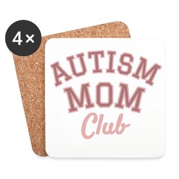 Autism Mom Club Retro Varsity Design - Coasters (set of 4) - white - Front