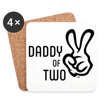 Daddy Of Two (Daddy / Father / Victory / POS 2C) - Coasters (set of 4) - white - Front