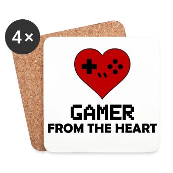 gamer_from_the_heart_002 - Coasters (set of 4) - white - Front