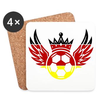 Football Germany Krone - Coasters (set of 4) - white - Front