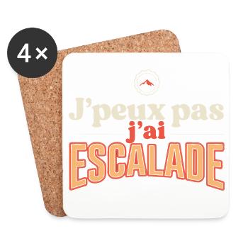 J'peux pas j'ai Escalade - Dessous de verre (lot de 4) - blanc - Devant