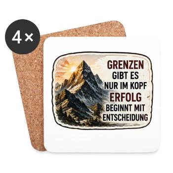 Grenzen gibt es nur im Kopf - Untersetzer (4er-Set) - Weiß - Vorne