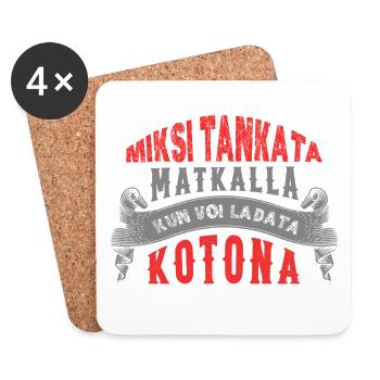 An electric car driver's saying - Coasters (set of 4) - white - Front