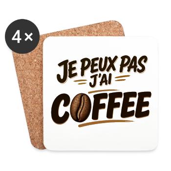 Je peux pas j’ai Coffee - Dessous de verre (lot de 4) - blanc - Devant
