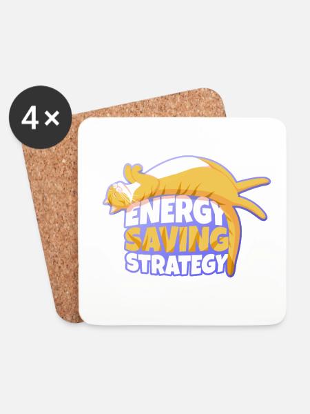 Energiesparstrategie-Maskottchen - Untersetzer (4er-Set) - Weiß